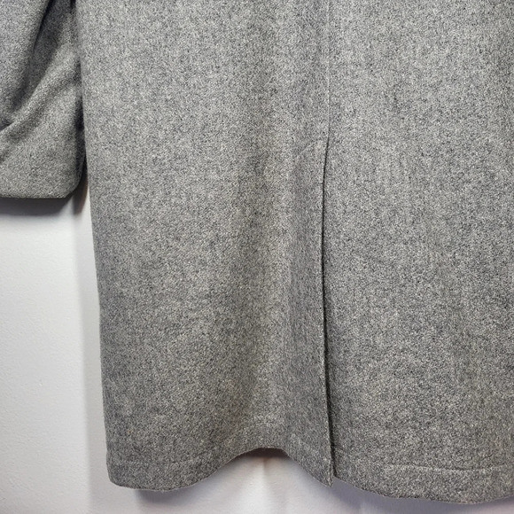Vintage Botany 500 Gray Fleece Lined Wool Trench Coat Button Up Overcoat Pockets - Picture 12 of 16